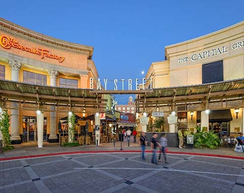 The front of a shopping center