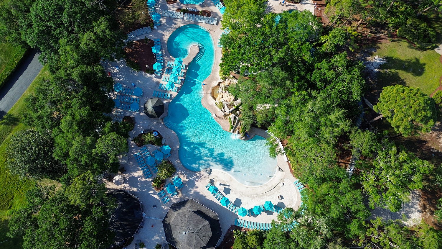 an aerial shot of the Loch Ness pool
